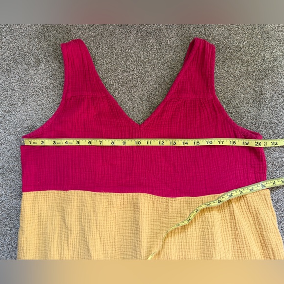 Marine Layer Corinne Double Cloth Maxi Dress in Rainbow Block Stripe Size XL - Picture 3 of 16